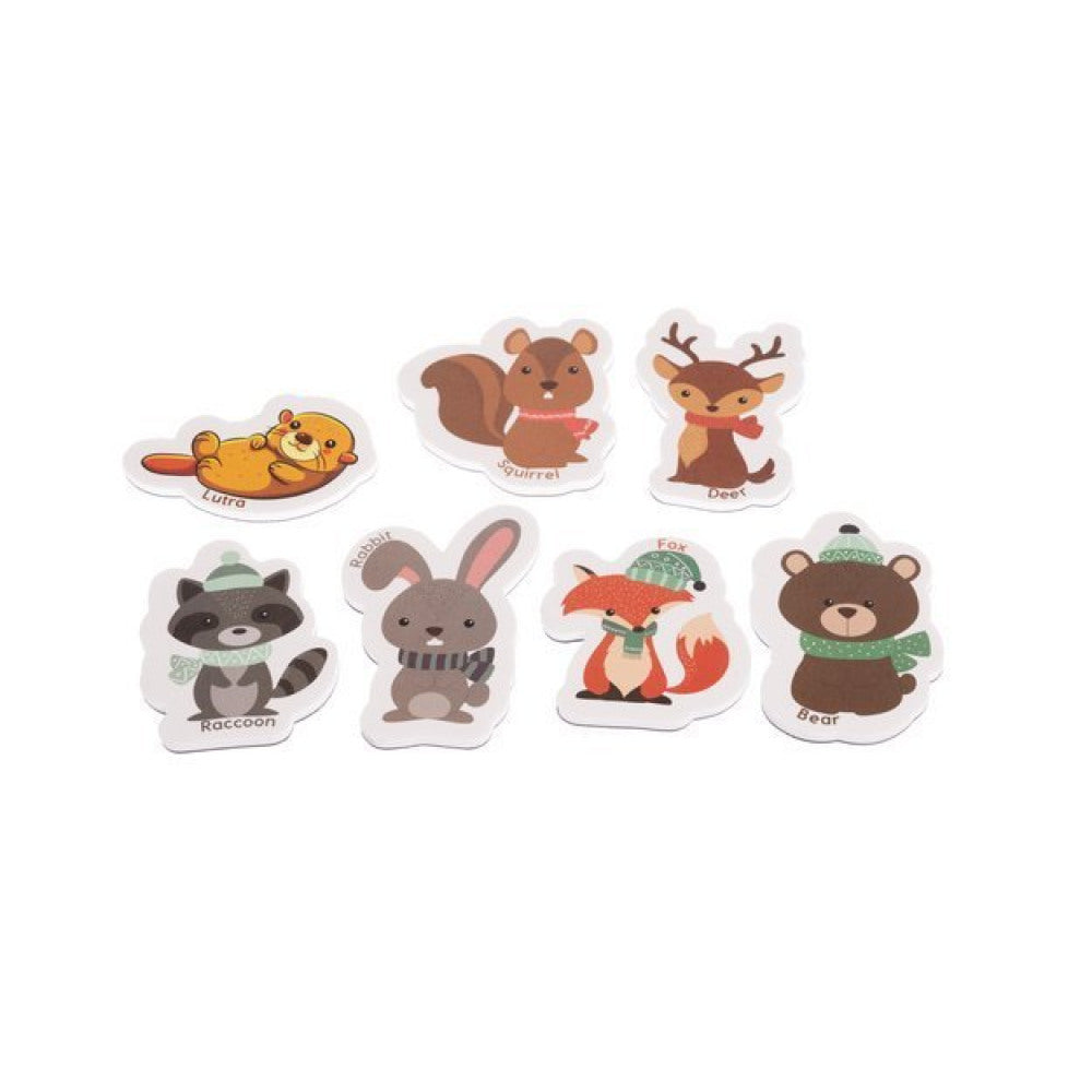 Ledusskapja magnētiņi "Dzīvnieki" metāla kārbā, 40 gab.