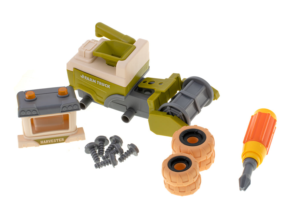 Lielais fermas komplekts, atskrūvējams traktors+dzīvnieki u.c.