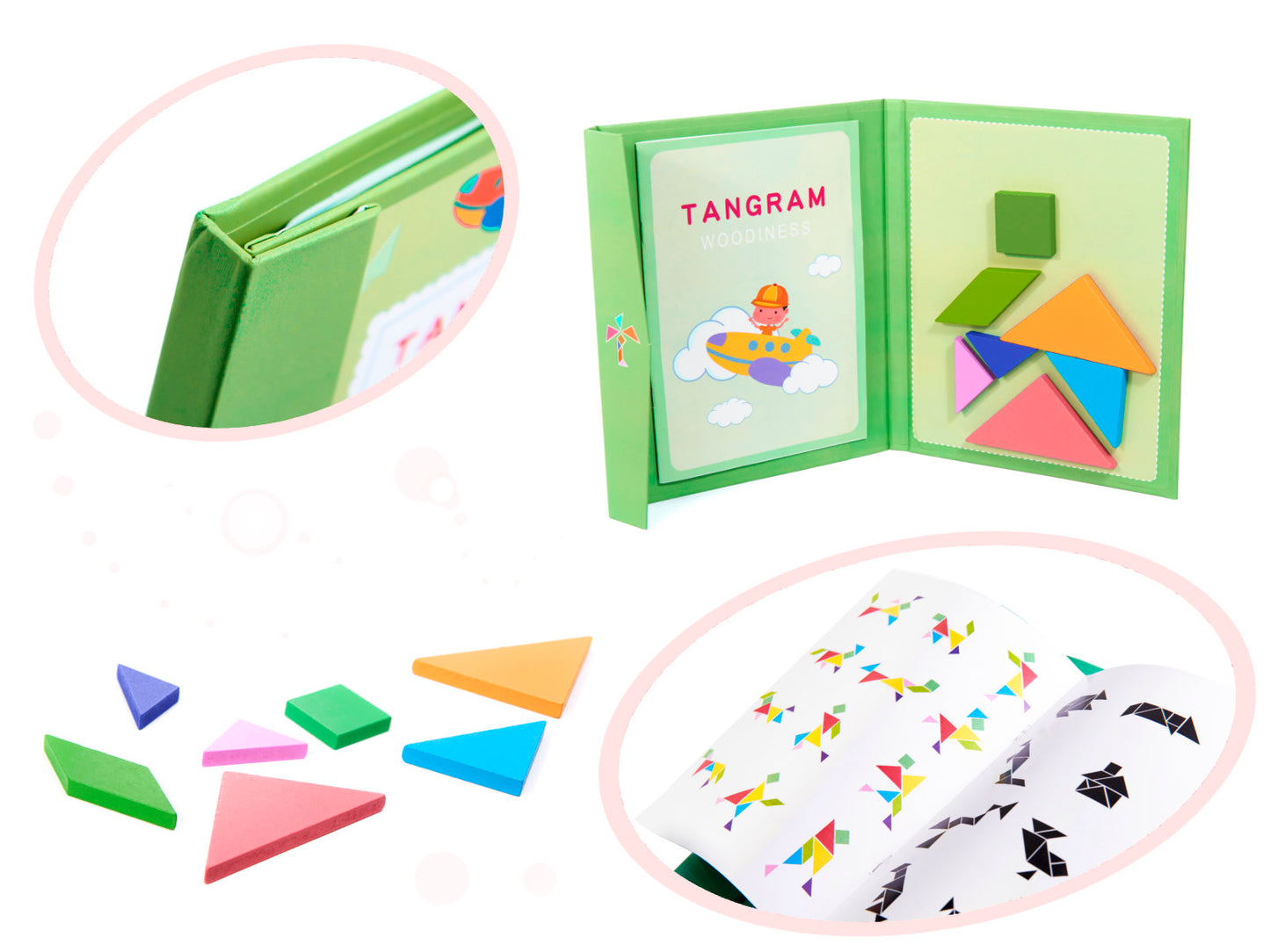 Tangram magnētiskā grāmata, figūras