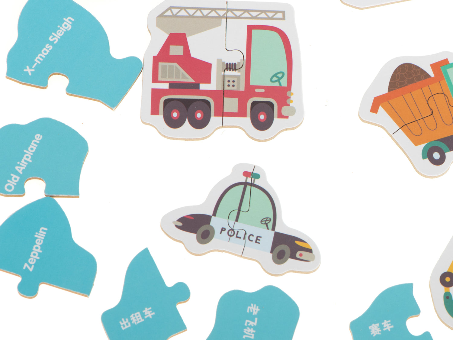 24 transportlīdzekļu puzles metāla kārbā, katra no 2 gab.