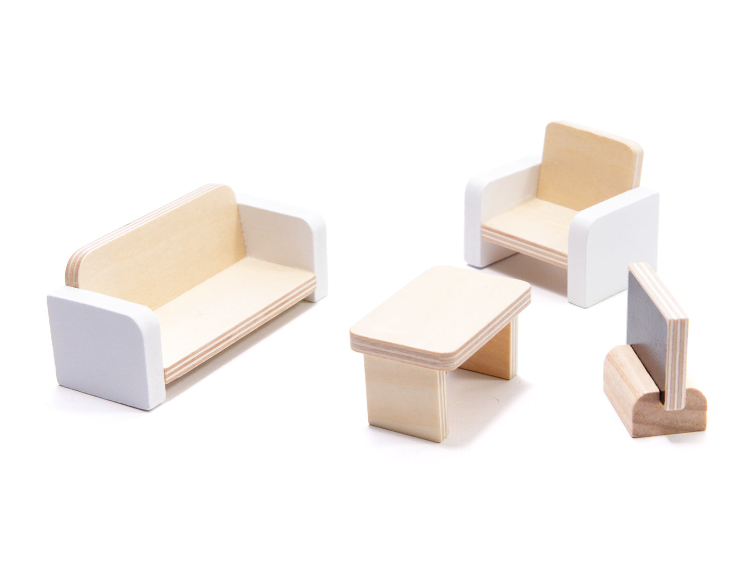 Koka leļļu māja ar mēbelēm un LED apgaismojumu, 78 cm