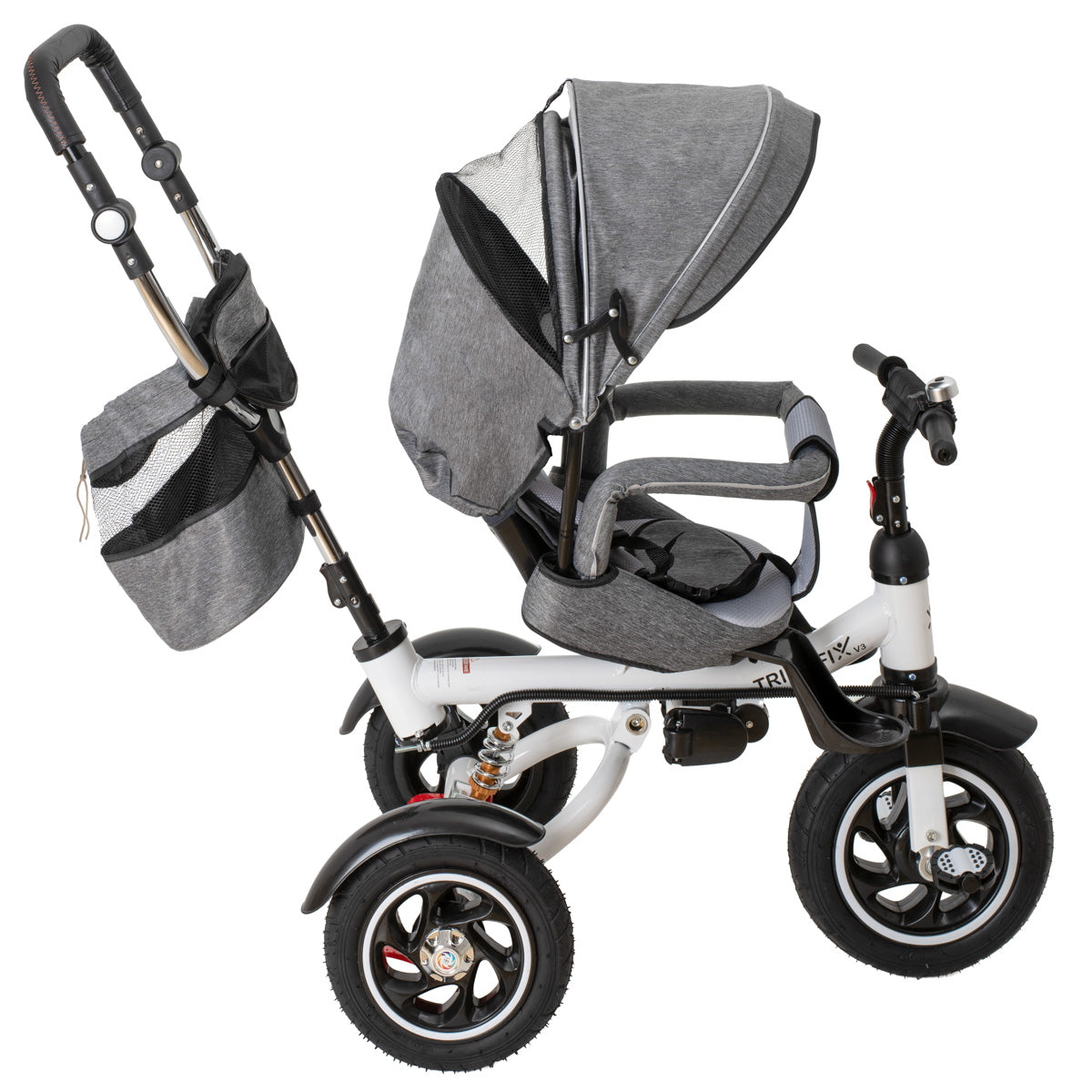 Trike Fix trīsritenis V3, 360° krēsla apgriešana, pelēks