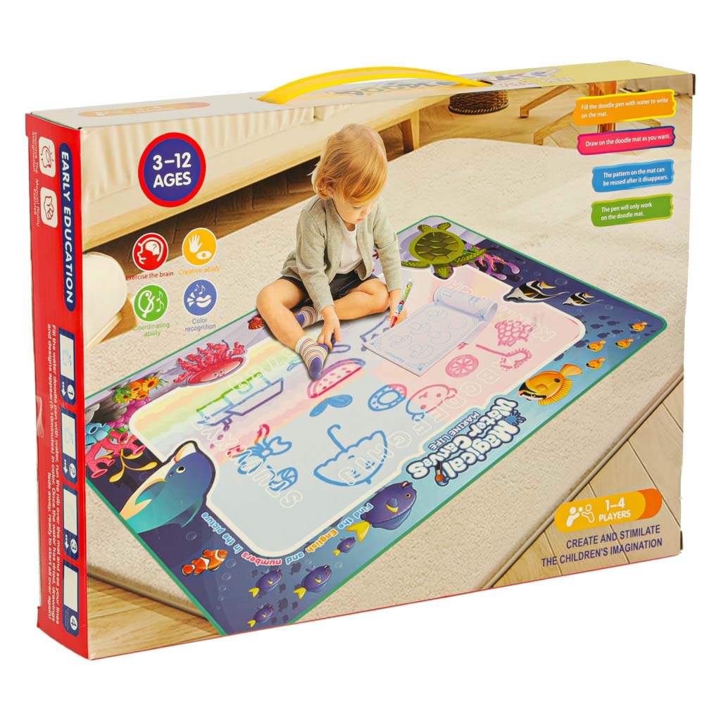 Ūdens zīmēšanas paklājiņš, 80 cm, apaļš, zemūdens tēma