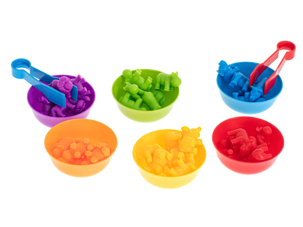 Dzīvnieku figūru komplekts skaitīšanai un krāsu mācībām