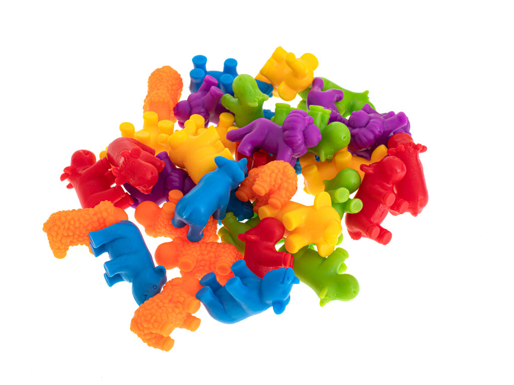 Dzīvnieku figūru komplekts skaitīšanai un krāsu mācībām