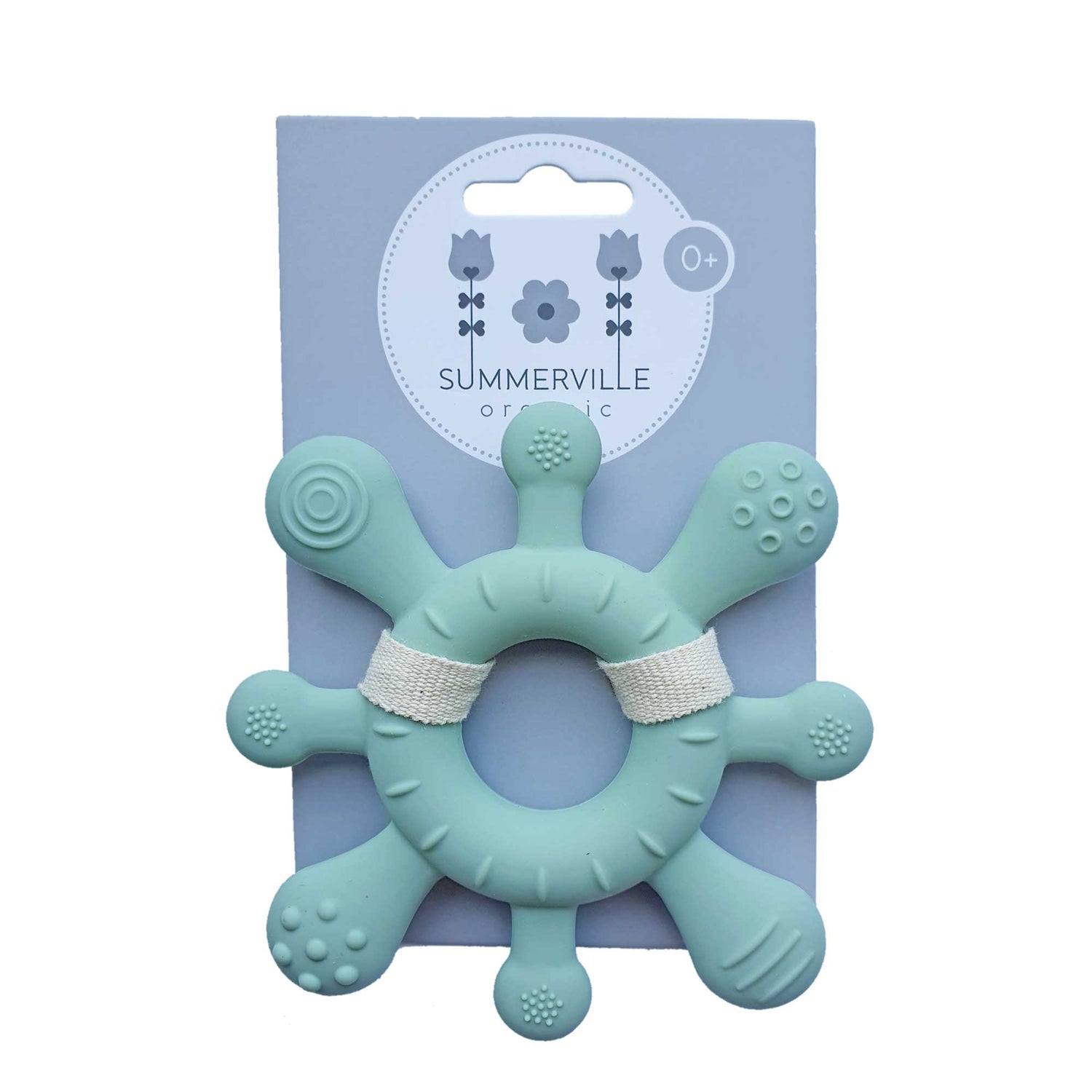 Silikona zobu nākšanas rotaļlieta zīdainim, jūras zaļā