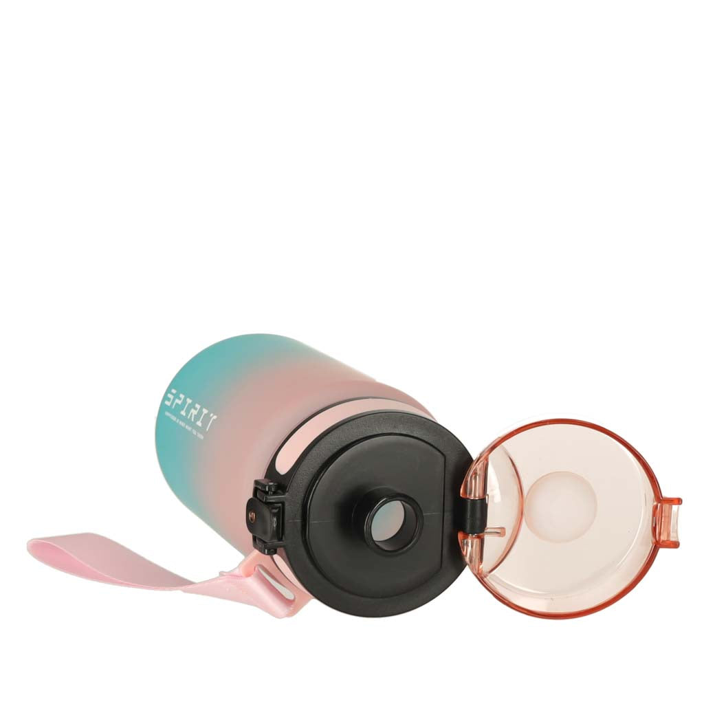 600 ml ūdens pudele ar sporta uzgali, rozā un zila