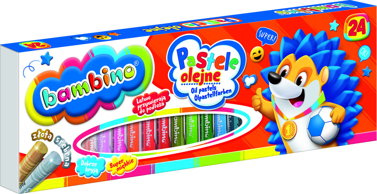 BAMBINO eļļas krītiņi (pasteļkrītiņi) – 24 krāsas