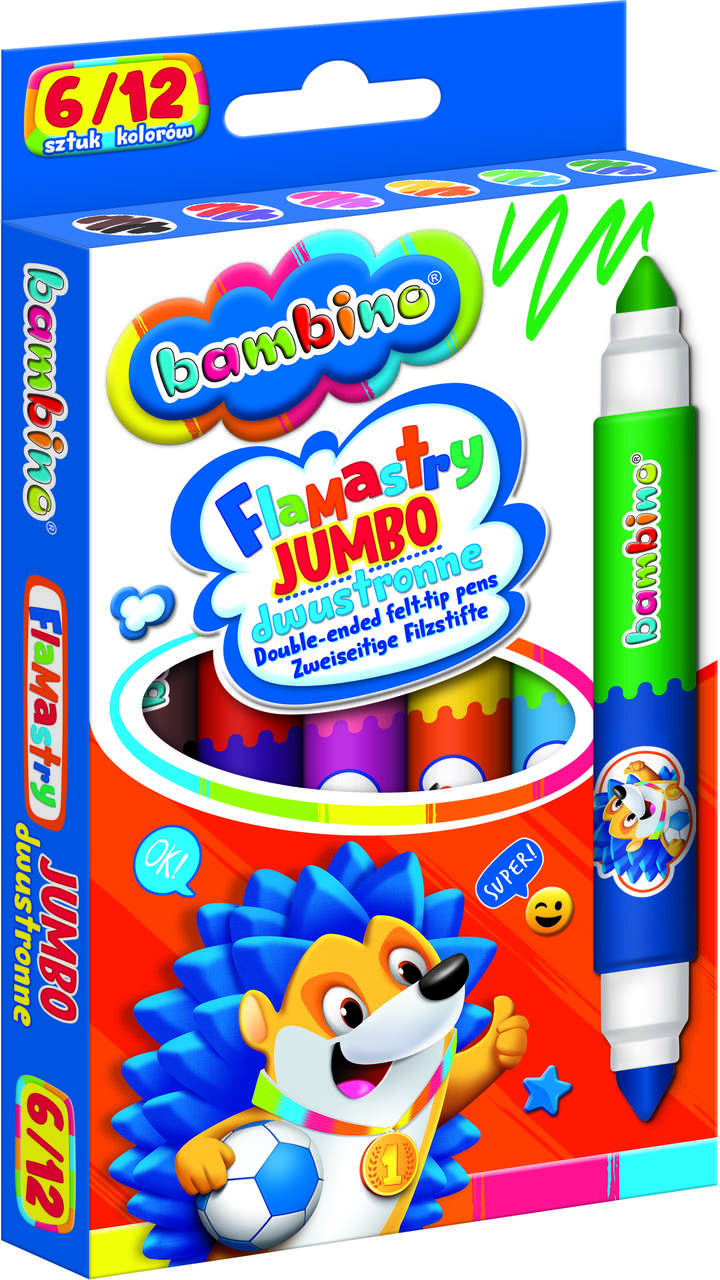 Jumbo dubultie marķieri, 6gab./12 krāsas