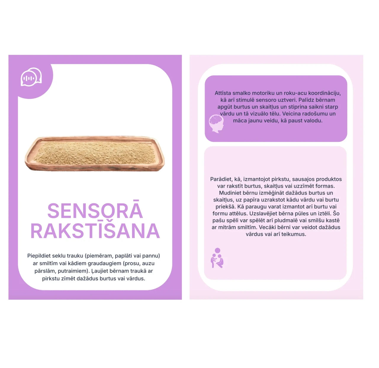 "Montesori mājās" aktivitāšu kartītes