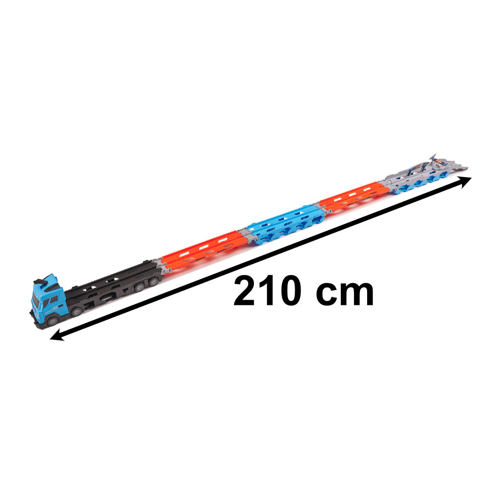 Transportvedējs & trase (210 cm) + 8 mazās mašīnas