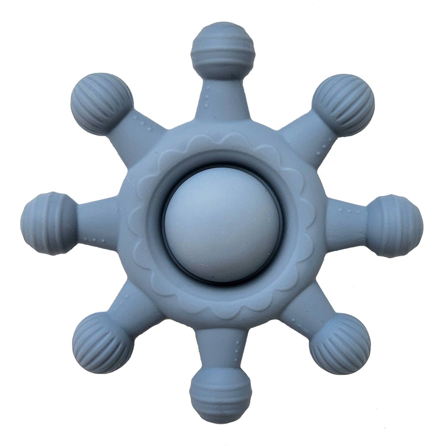 Silikona graužamā rotaļlieta, dūmakaini zila