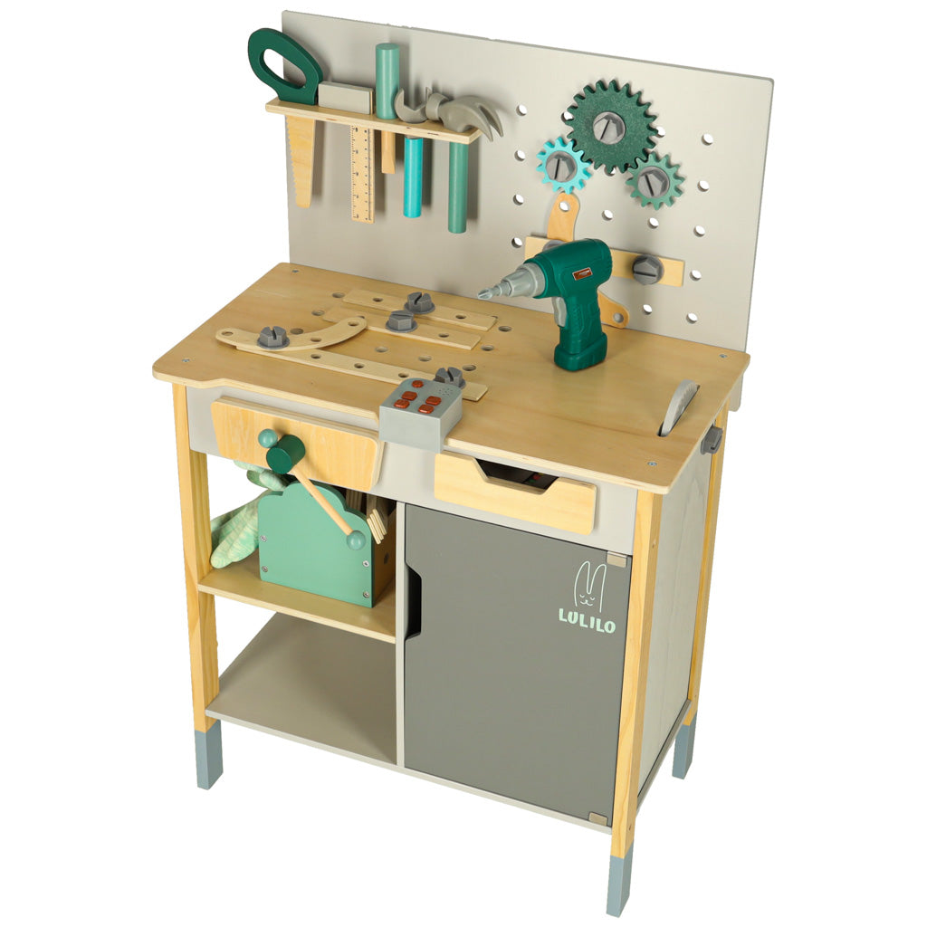 Koka darba galds ar instrumentiem "Darbnīca"