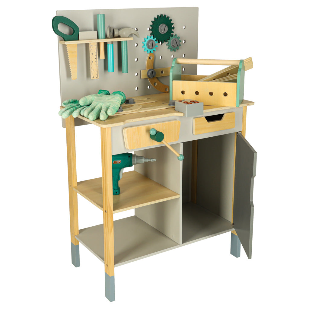 Koka darba galds ar instrumentiem "Darbnīca"