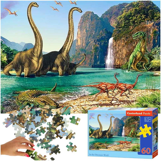 Dinozauru pasaule, puzle 60 gab.