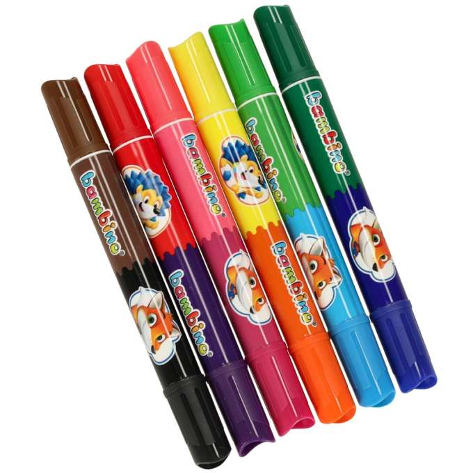 Jumbo dubultie marķieri, 6gab./12 krāsas