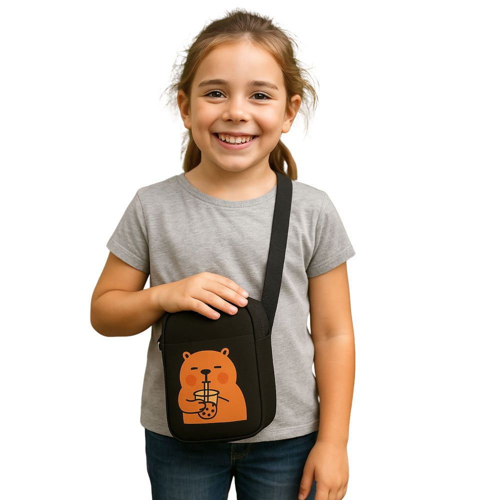 Kapibaras pleca somiņa ar regulējamu siksnu, melna