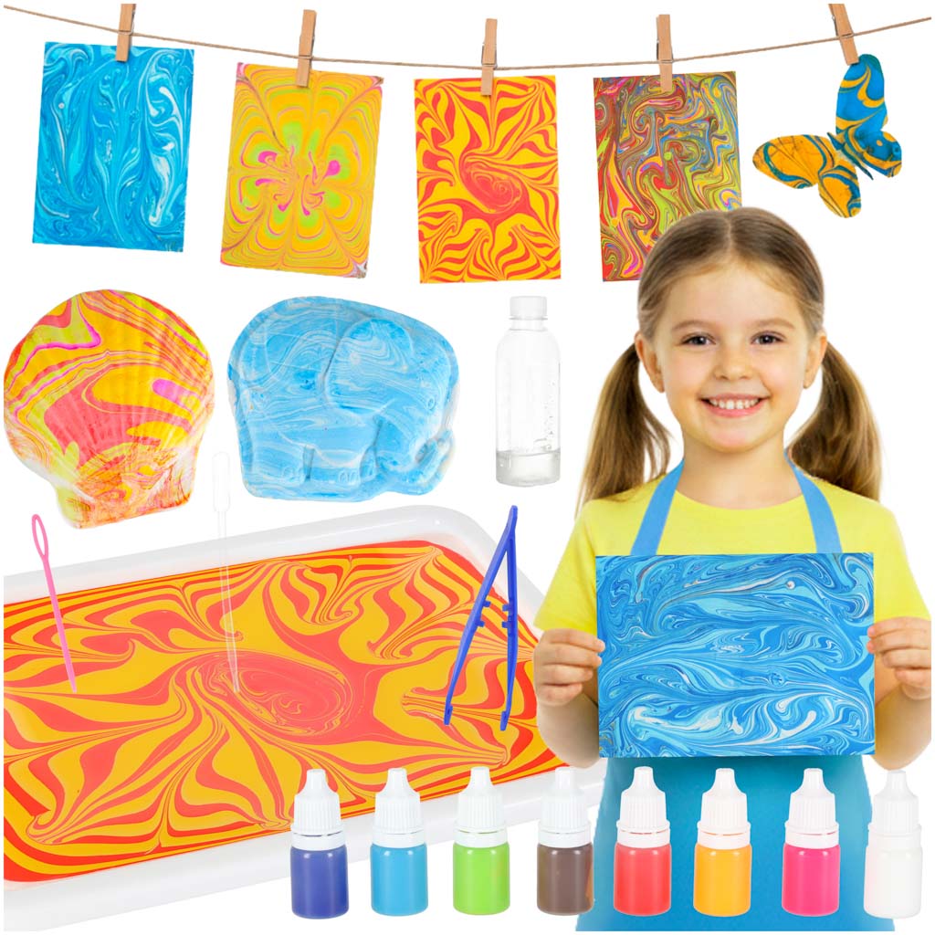 Gleznošana uz ūdens (ebru), 8 krāsas