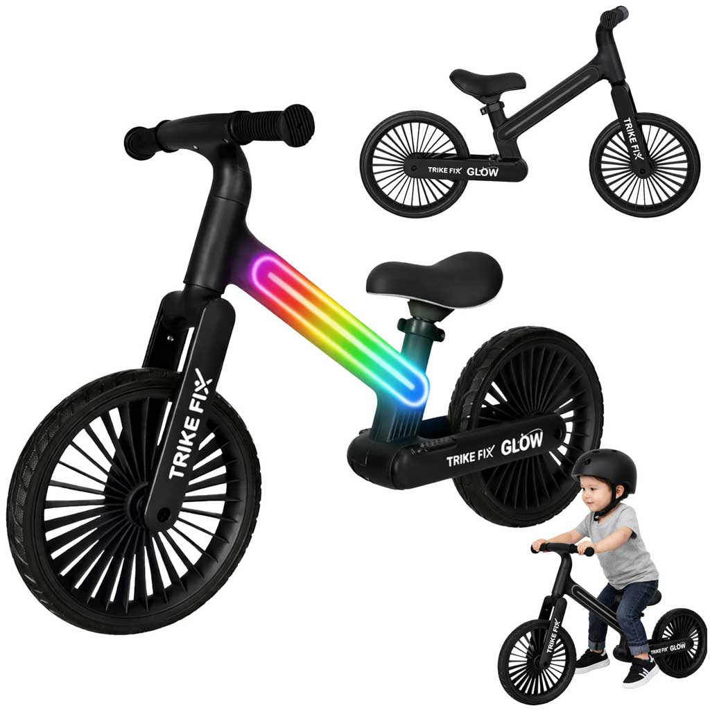 Balansa velosipēds Trike Fix Glow LED, melns
