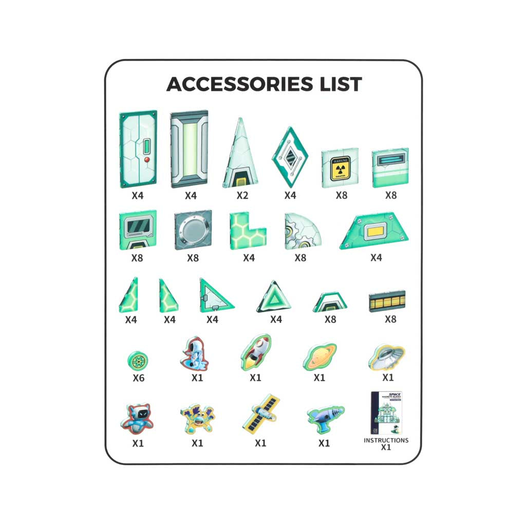 Magnētiskais konstruktors, "Kosmoss", 108 det.