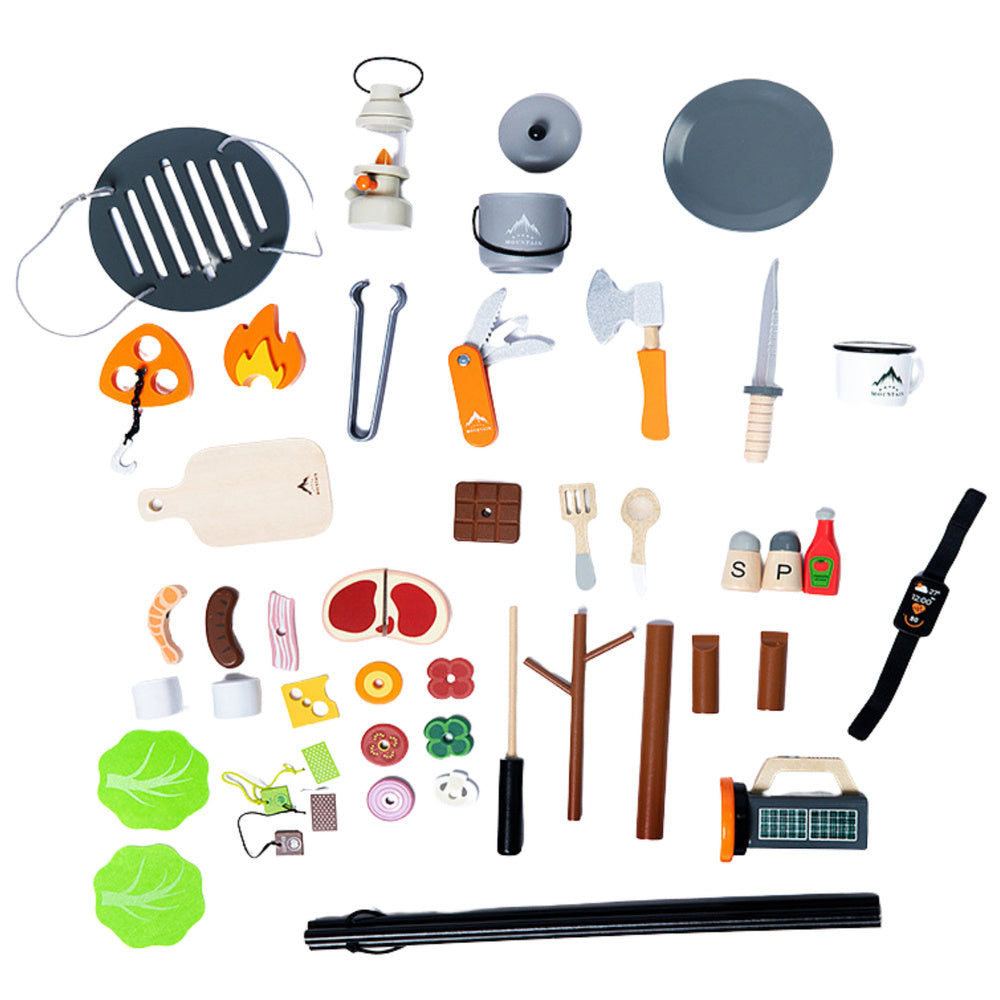 Koka kempinga komplekts ar ugunskuru, 45 det.