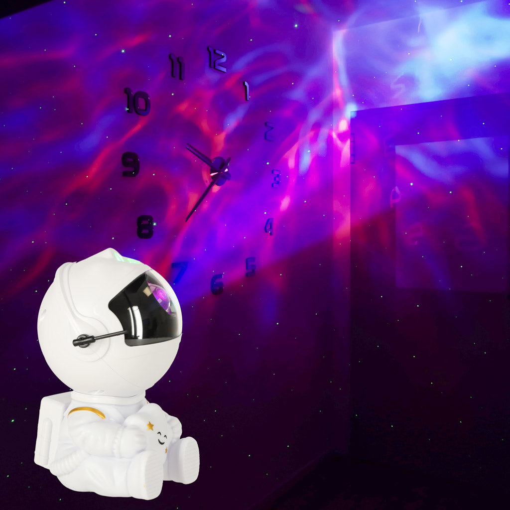 Zvaigznīšu projektors astronauts, balts, ar pulti