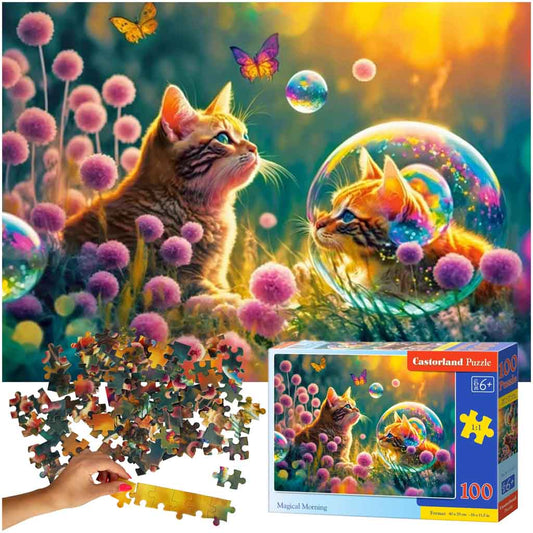 "Kaķēns burbulīšos" puzle 6+, 100gab.