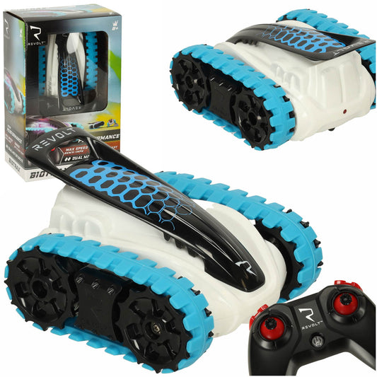 Radiovadāms auto ar kāpurķēdēm Revolt Track Racer