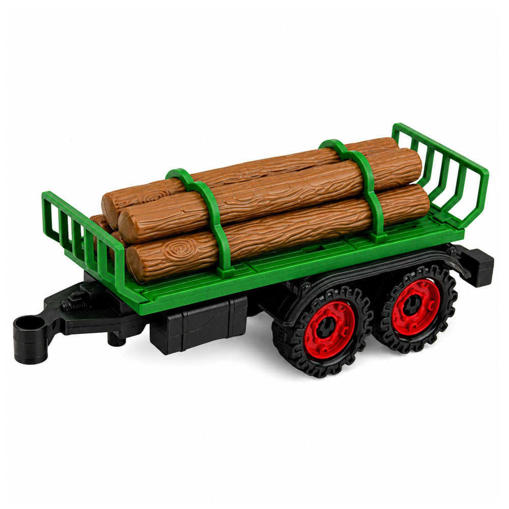 Rotaļu traktors ar kokvedēja piekabi, 35 cm