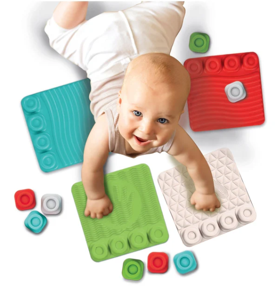 Clementoni sensorā taka mazuļiem, 4 paklājiņi un 8 klucīši