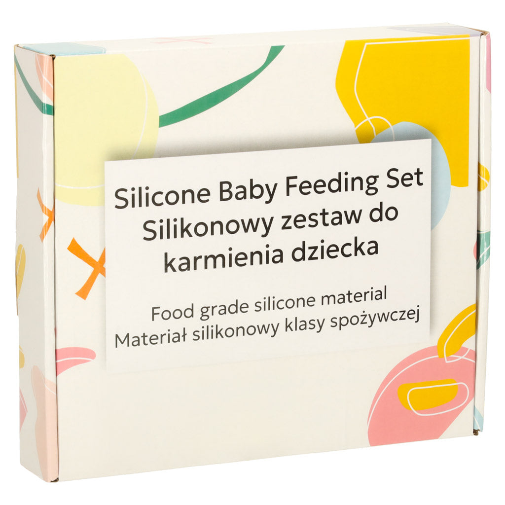 Silikona trauku komplekts mazulim (4 gab.) – lācītis, gaiši zils