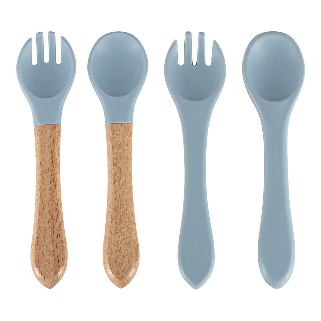 Silikona trauku komplekts zīdainim, zils