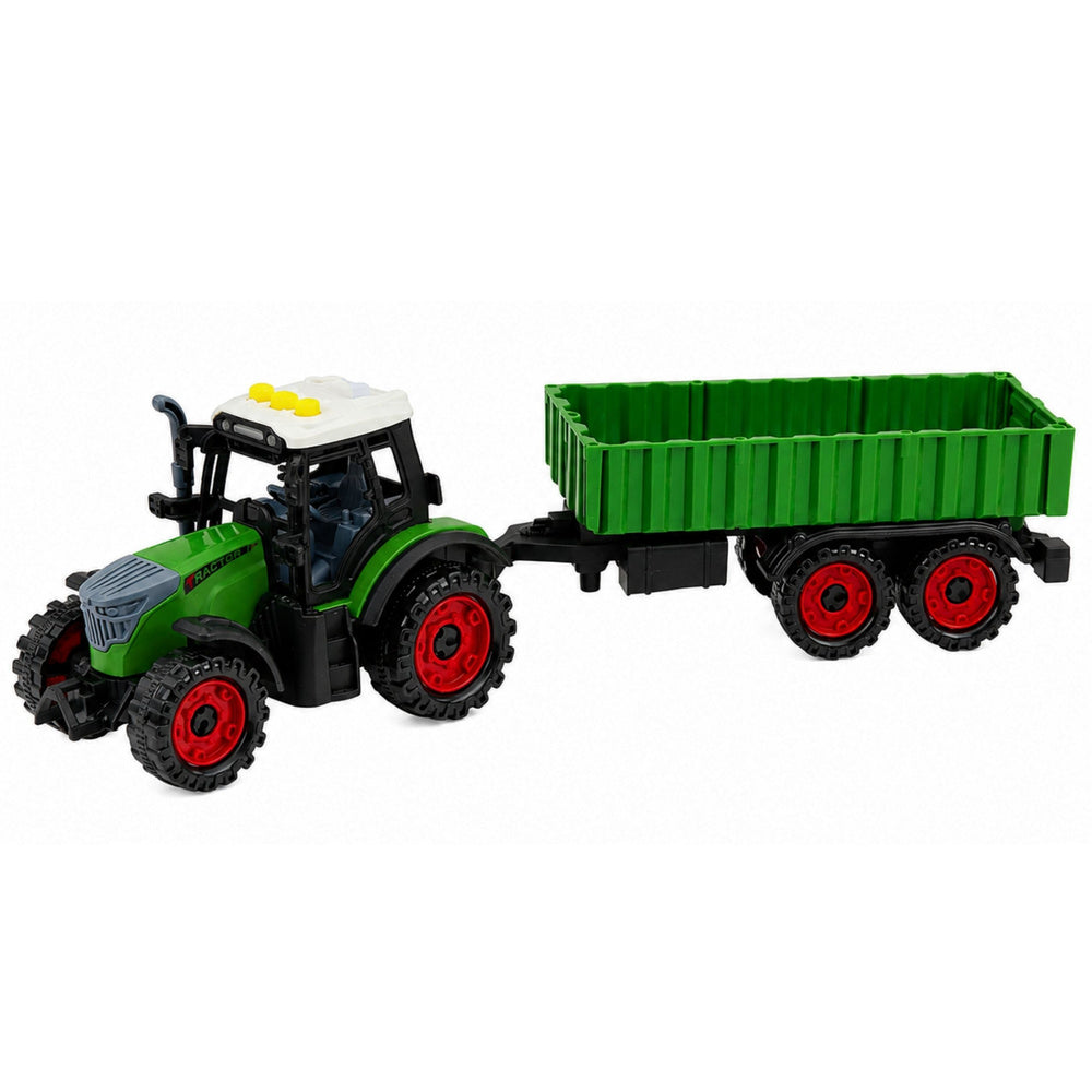 Rotaļu traktors ar piekabi, gaismu un skaņu, 35 cm