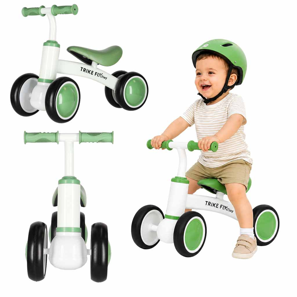 Bērnu līdzsvara ritenis Trike Fix Tiny V2, zaļš&balts