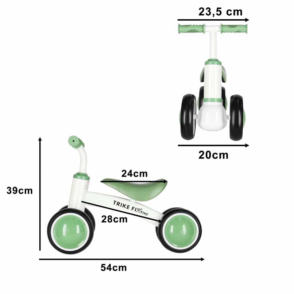 Bērnu līdzsvara ritenis Trike Fix Tiny V2, zaļš&balts