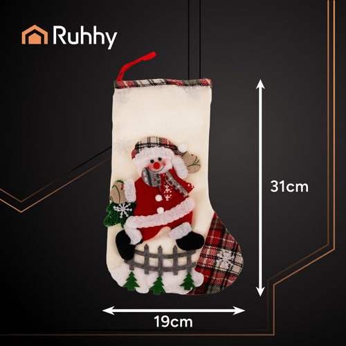 Ziemassvētku zeķes dekoram, 31x19cm, 4 gab.