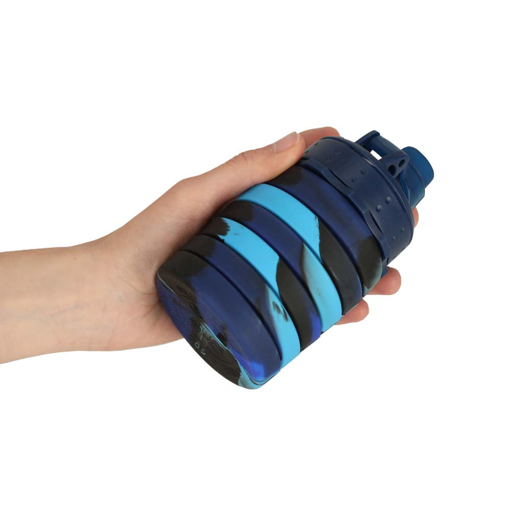 Silikona ūdens pudele, salokāma, zila